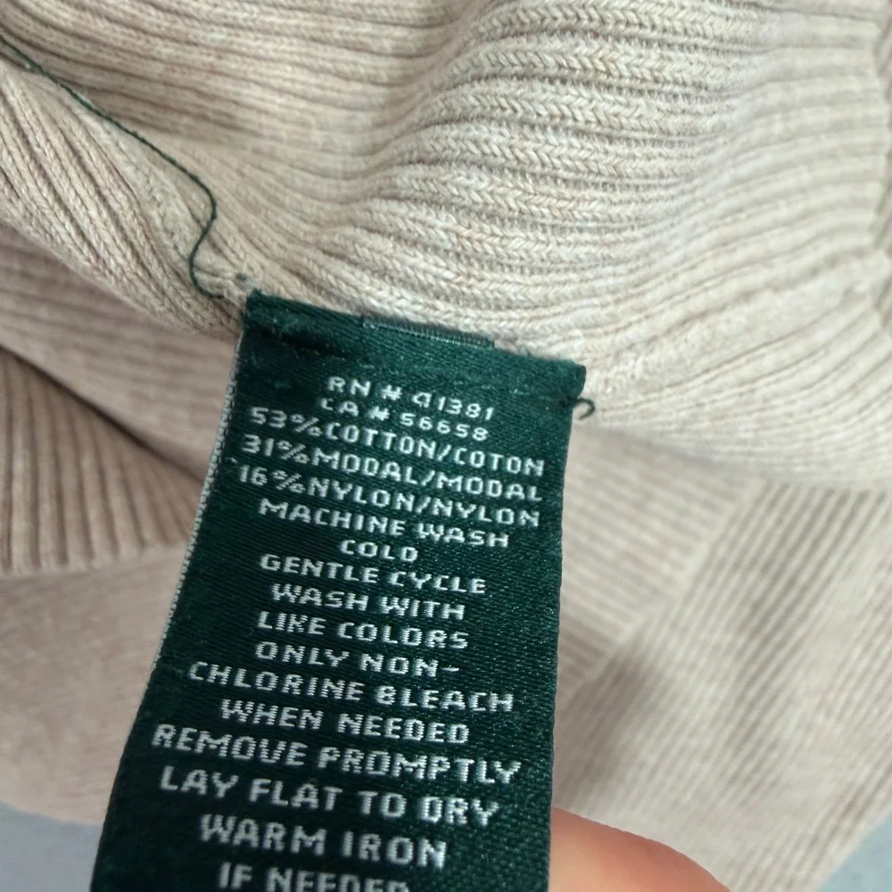 Lauren Ralph Lauren Sweater Women Large Turtleneck Ribbed Knit Pullover Vintage - Picture 5 of 11